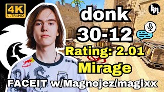 🔥donk (30-12) w/Magnojez/magixx (mirage) | FACEIT Ranked | Oct 20, 2024 #cs2 #pov