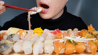 ASMR SUSHI AND FRIED SHRIMP MUKBANG 모듬초밥과 왕새우튀김 리얼사운드 먹방