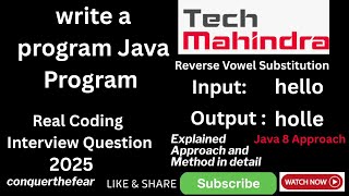 Real Java Coding Interview Question : Java 8 String Reverse Vowel Substitution | Coding Challenge