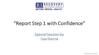 Recovery International "Report Step 1 with Confidence"