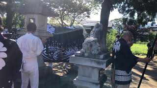 長井黒獅子、長井市成田若宮八幡神社警護がかり〜宮入りまで