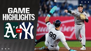 A's vs. Yankees Game Highlights (4/25/24) | MLB Highlights
