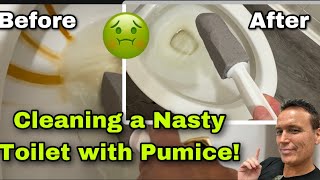 🚽 Cleaning a Rusty toilet with a Pumice Stone 🤮