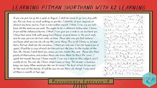 Pitman Shorthand -  Revisionary Exercise (A) Dictation (120 WPM) - KZ Learning