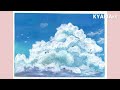 初めてのアクリル画・雲の練習中...acrylic painting beginner art 43