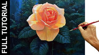 Tutorial : How to Paint Orange Rose in Acrylics / JMLisondra
