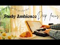 4-HOUR STUDY AMBIENCE ☕ relaxing water sounds/DEEP FOCUS POMODORO TIMER/stay motivated Study With Me