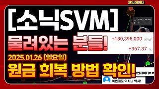 [소닉SVM 코인] 물려있는 분들! 원금 회복 방법 확인!