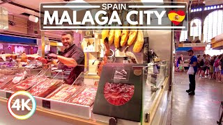 Shopping in Malaga Spain in Mercado Central de Atarazanas - 4K Tour, City Ambience Sounds