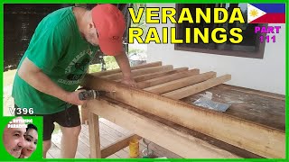 V396 -  FOREIGNER BUILDING A CHEAP HOUSE IN THE PHILIPPINES - VERANDA WOODEN RAILINGS STARTED