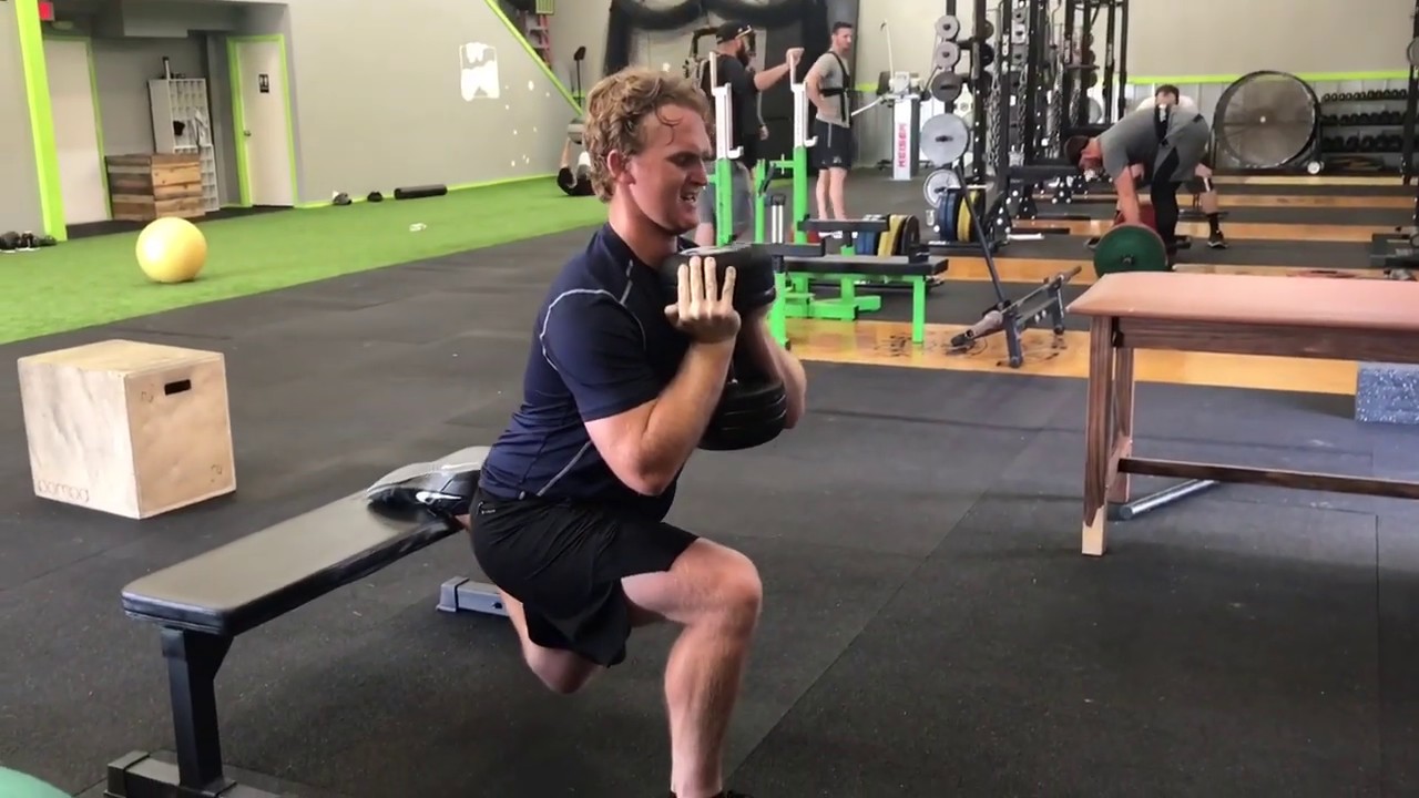 Eccentric Db Goblet Bulgarian Split Squat Youtube