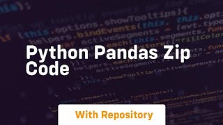 python pandas zip code