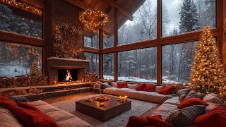 Relaxing Christmas Jazz Instrumental Music for Unwind 🎄 Cozy Christmas Ambience \u0026 Fireplace Sounds 🔥