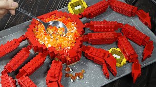 Amazing Cook a LEGO GIANT KING CRAB 🦀 Lego Seafood in Real Life Stop Motion Cooking \u0026 ASMR