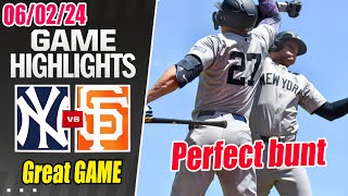 NY Yankees vs SF Giants [FULL Highlights] June 2, 2024 | Juan punishing baseballs 😍