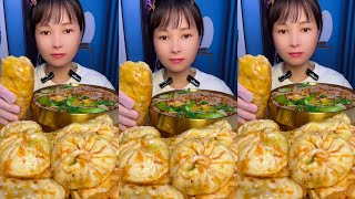 Douyin Mukbang Eating Show Dumplings with noodles