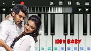 Hey Baby | Raja Rani | Easy Piano Tutorial | Perfect Piano
