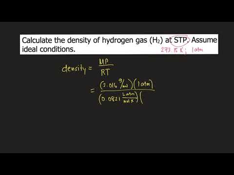 How do you find the density of hydrogen?