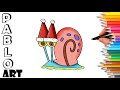 How to Draw 🎅 Gary the Snail from SpongeBob for Christmas | Learn to Draw step by step