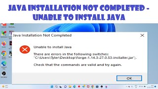 Fix java installation not completed - unable to install java (2023)