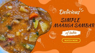 Simple \u0026 Easy Manga Sambar | Raw Mango Sambar Recipe | Quick \u0026 Tasty Bachelor-Friendly Sambar