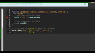 Word Blanks, freeCodeCamp Basic Javascript