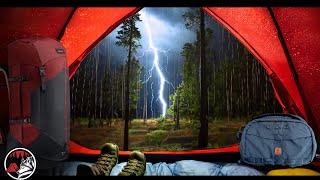 ⚡ Camping in the Mountains with Thunderstorms and Heavy Rain - ASMR Camping Adve