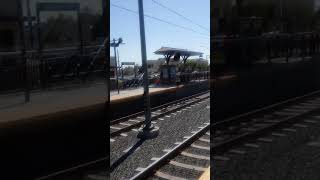 Bnsf Pasadena local At Azuza Metro Gold Line Station.