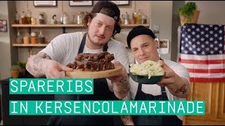 24Kitchen | Job \u0026 Perry’s spareribs in kersencolamarinade | Wat Eten We Vandaag? | Afl. 143