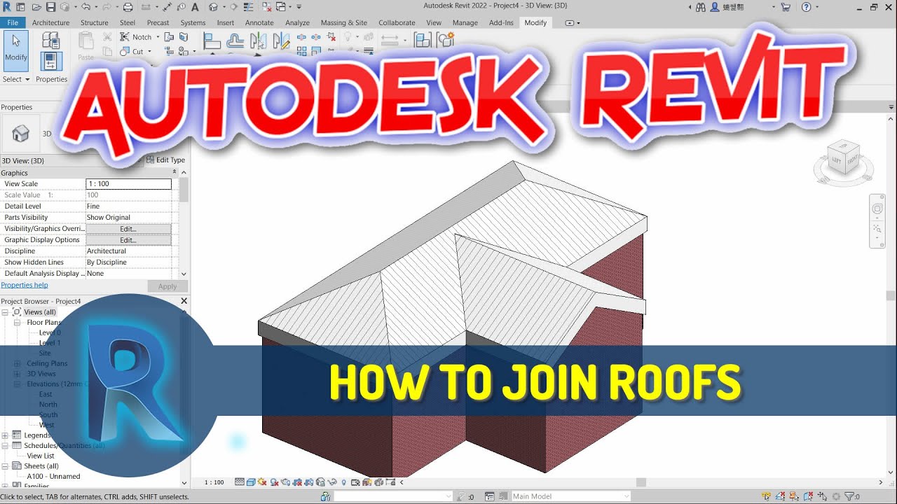 Revit How To Join Roofs Tutorial - YouTube