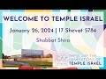 Shabbat Shira - January 26, 2024