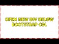Open new div below bootstrap col