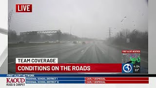 VIDEO: Road conditions on I-84 in East Hartford