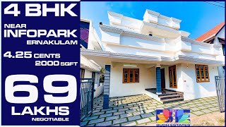 4.25 Cents 2000 SqFt | 4BHK for Sale near Infopark Ernakulam | Asking 69 Lakhs \u0026 Negotiable