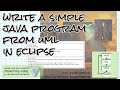 Creating and documenting a simple class & client in Eclipse: Object-Oriented Programming with Java