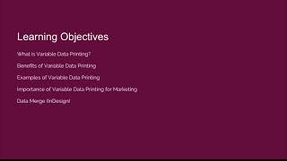 Variable Data Printing (VIDEO 01)