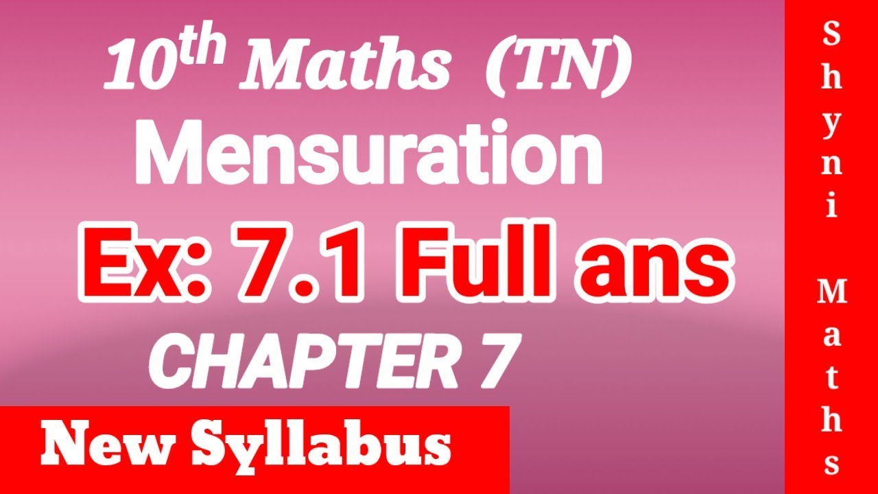 10th Maths Chapter 7 Exercise 7 1 Full Answers Tn Samacheer Shyni Maths