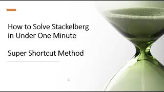 How to Solve Stackelberg in One Minute