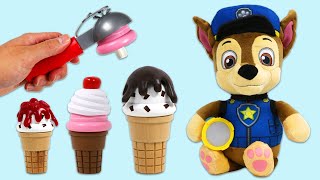 Feeding Paw Patrol Baby Marshall and Baby Chase Ice Cream Cone Scoops & Imagine Ink Coloring Book!