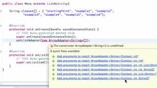 Android Application Development Tutorial 19 Setting up an ArrayAdapter 2017