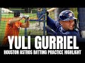 Yuli Gurriel Batting Practice Highlight From Hitter's Eye View & Multiple Angles | Houston Astros