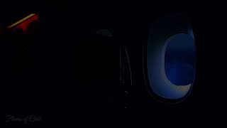 DARK Airplane White Noise for Sleeping | Overnight Flight | Call Dings Only | Sleep, Study, Read
