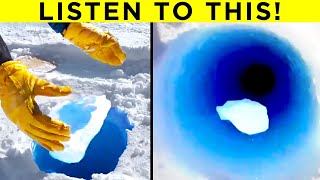 Ice Dropped Down A 450 Foot Hole Sounds Like A Laser
