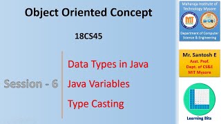 Java Object Oriented Concepts | Session-6 | Data Types & Type Casting