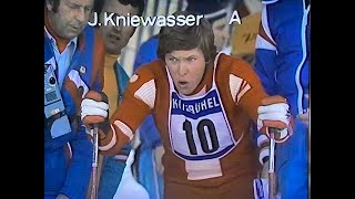 Hans Kniewasser 2. Platz Kitzbühel FIS Alpine Ski World Cup Slalom 1974 1st Hansi Hinterseer