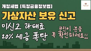 (72탄) 코인 보유 신고 / 미신고 과태료 20% 세금 폭탄👍가상자산 신고 특정금융정보법 개정세법👍스카이엔젤TV👍비트코인👍비트코인선물❤️skyangel