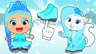 BABIES ALEX AND LILY ⛸️👸 Kira and Lily dress up as Ice Princess Skaters