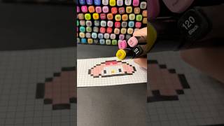 Simple Pixel Art Ideas 🎀 My Melody #art #hellokitty #pixelart #art #drawing #coloring #mymelody