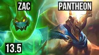 ZAC vs PANTHEON (JNG) | Rank 2 Zac, 3/0/13, 600+ games | KR Challenger | 13.5