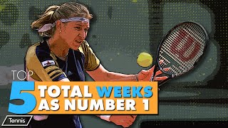 Top 5: Total Weeks as WTA No. 1